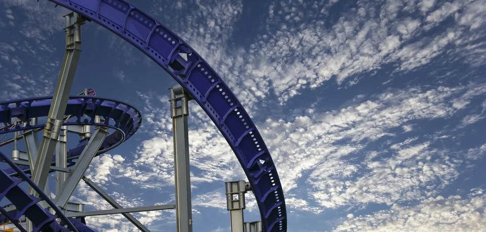 Attraction roller-coaster (switchback) Stock Photos