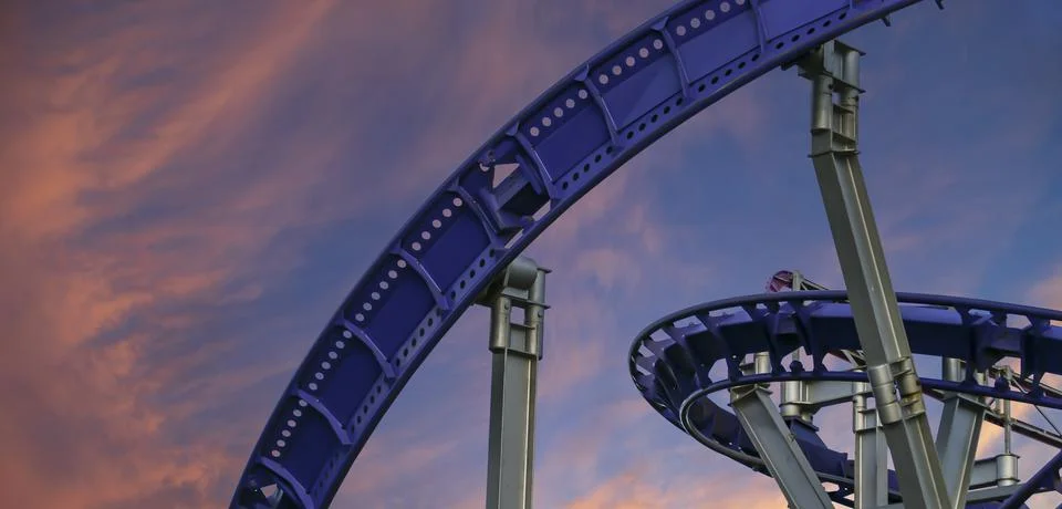 Attraction roller-coaster (switchback) Stock Photos