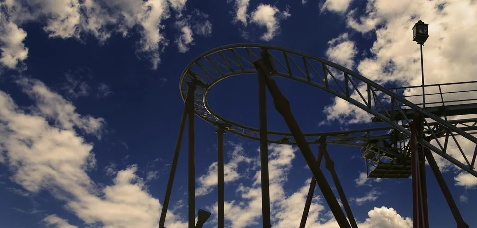 Attraction roller-coaster (switchback) Stock Photos