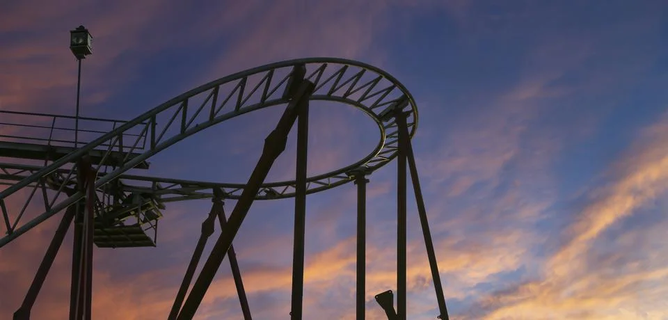 Attraction roller-coaster (switchback) Stock Photos
