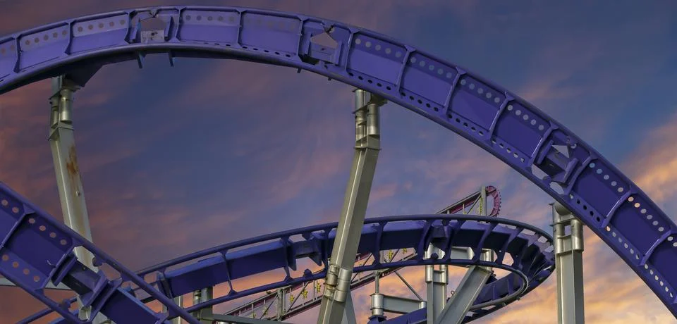 Attraction roller-coaster (switchback) Stock Photos