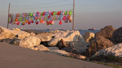 The attraction of the sea coast Stock Footage 71731687