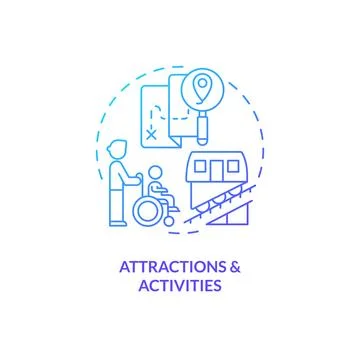 Attractions and activities blue gradient concept icon 스톡 일러스트