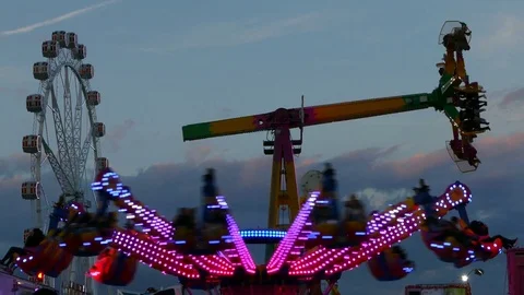 Attractions of fair. Stock Footage 75488862