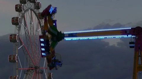 Attractions of fair. Stock Footage 75521880