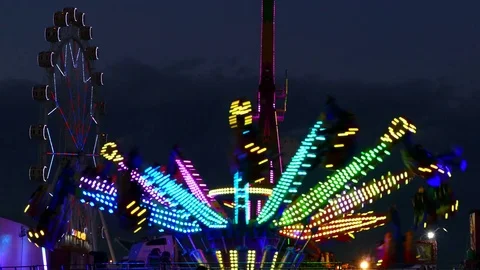 Attractions of fair. Stock Footage 75790671