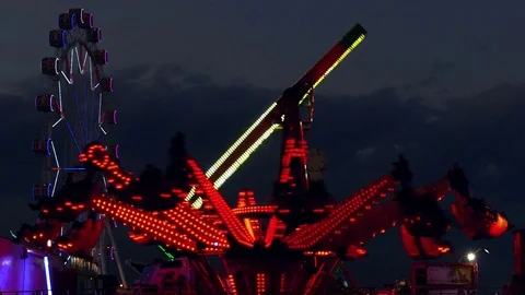 Attractions of fair. Stock Footage 75854998