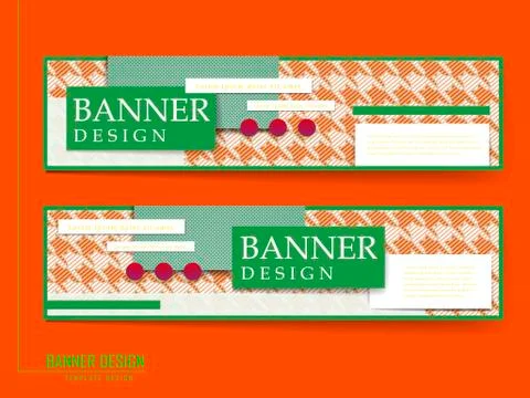 Attractive banners set design Stock Illustration
