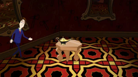 Attractive Blond Genie &amp; Magic Lantern Video stock 32245553