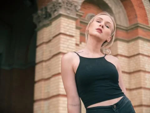 Attractive blonde model posing for the camera 写真素材