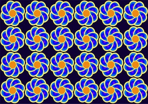 Attractive blue flower seamless pattern isolated on dark blue background Stock Illustration