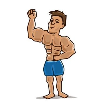 Attractive bodybuilder illustration Stock Illustration