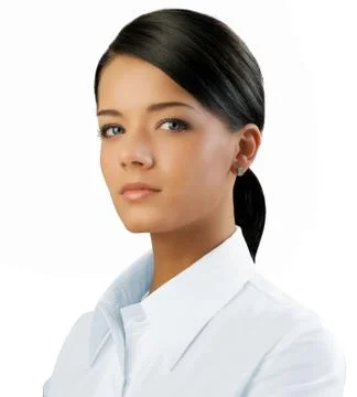 Attractive brunette isolated Stock Photos