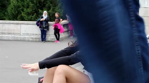 An attractive brunette posing Stock Footage 78499635