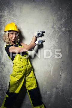 Attractive builder woman Stock Photos