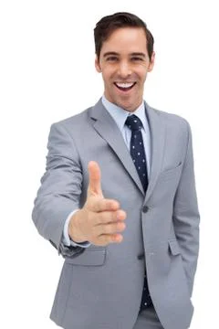 Attractive businessman giving a helping hand Stock Photos