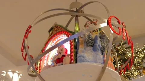 Attractive Christmas Decor Hanging Inside Macy's Department Store In New Stock Footage 230411953
