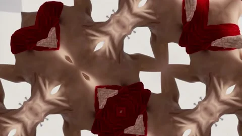 Attractive dancing lady in white background, kaleidoscopic shot, psychedelic Stock-Footage 178552741