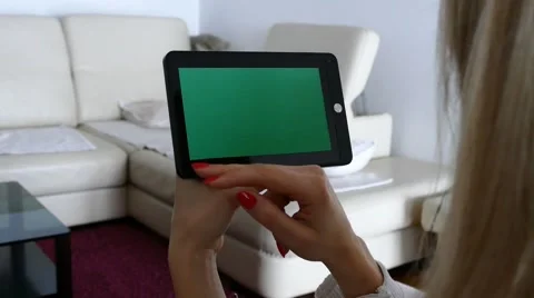 Attractive Female Typing On Tablet - Internet Technology Wi-fi  Wireless Stock Footage 47575563