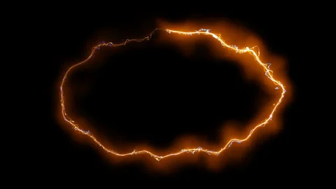 Attractive fire energy circle oval background Stock Footage 201098104