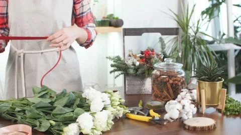Attractive gardener at work Stock Footage 122738600