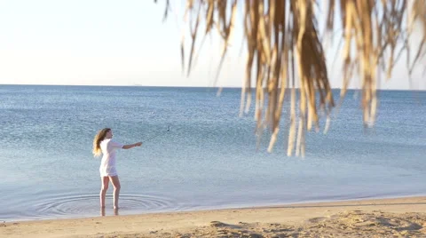 Attractive girl doing selfie using a monopod. HD Stock Footage 67332828