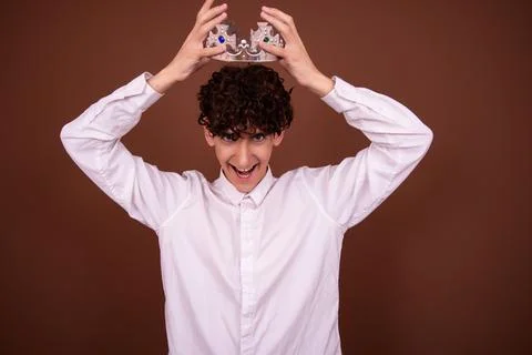 An attractive guy has different emotions. Stock Photos