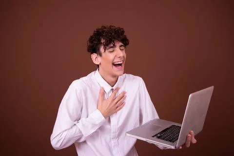 An attractive guy has different emotions. Stock Photos