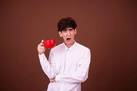 An attractive guy has different emotions. Stock Photos