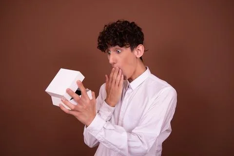 An attractive guy has different emotions. Stock Photos