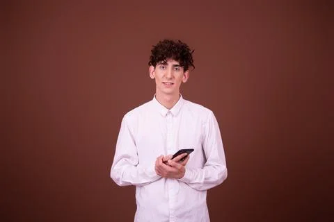 An attractive guy has different emotions. Stock Photos