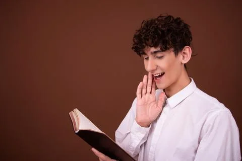 An attractive guy has different emotions. Stock Photos