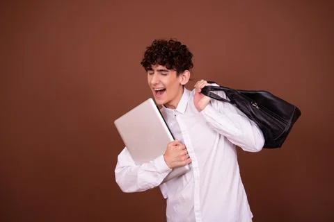 An attractive guy has different emotions. Stock Photos