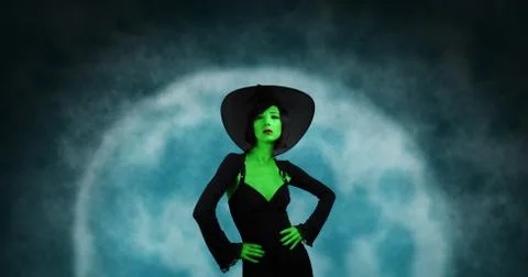 Attractive Halloween witch Stock Photos
