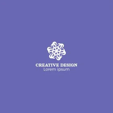 Attractive Hand Drawn Flower Creative Design Logo Vector EPS10 Stock Illustration