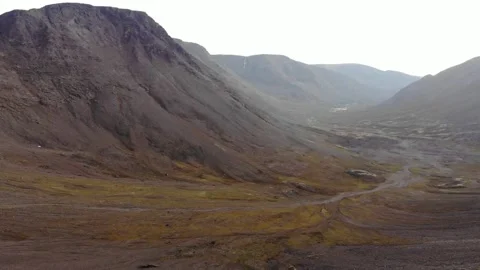 An attractive landscape view from top of cliff in the Khibiny mountains Stock Footage 164072823