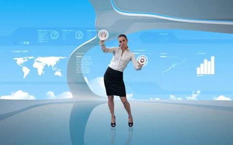 Attractive latina operating interface Stock Illustration