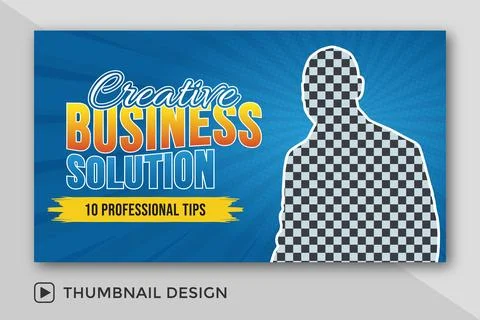 Attractive live stream and YouTube video thumbnail template design for business  Stock Illustration