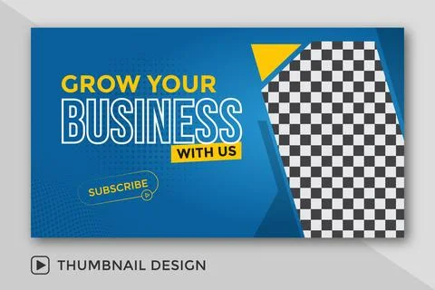Attractive live stream and YouTube video thumbnail template design for business  Stock Illustration