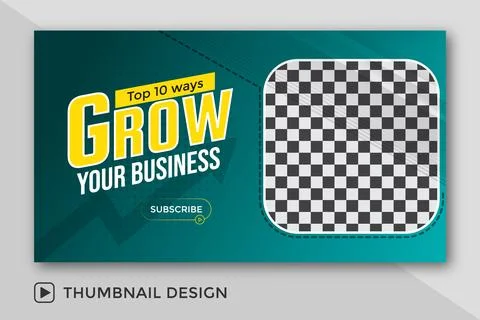 Attractive live stream and YouTube video thumbnail template design for business  Stock Illustration
