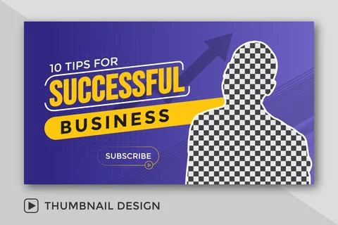 Attractive live stream and YouTube video thumbnail template design for business  Stock Illustration