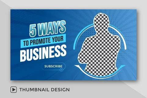 Attractive live stream and YouTube video thumbnail template design for business  Stock Illustration
