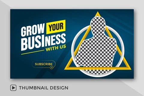 Attractive live stream and YouTube video thumbnail template design for business  Stock Illustration