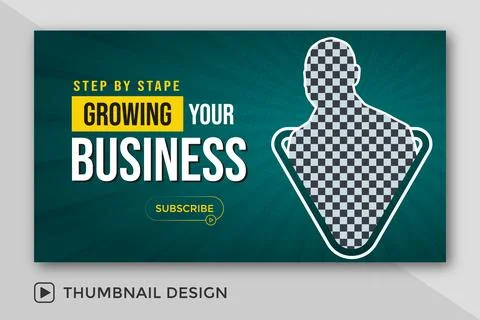 Attractive live stream and YouTube video thumbnail template design for business  Illustrazione stock
