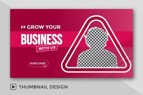 Attractive live stream and YouTube video thumbnail template design for business  Stock Illustration