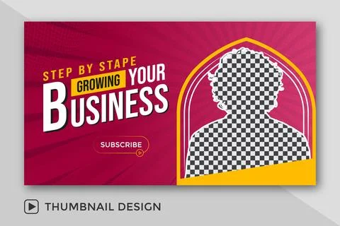 Attractive live stream and YouTube video thumbnail template design for business  Stock Illustration