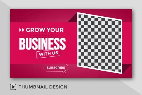 Attractive live stream and YouTube video thumbnail template design for business  Stock Illustration