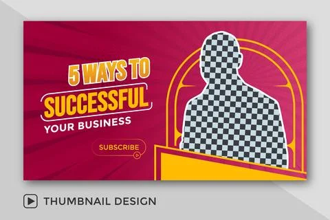 Attractive live stream and YouTube video thumbnail template design for business  Stock Illustration