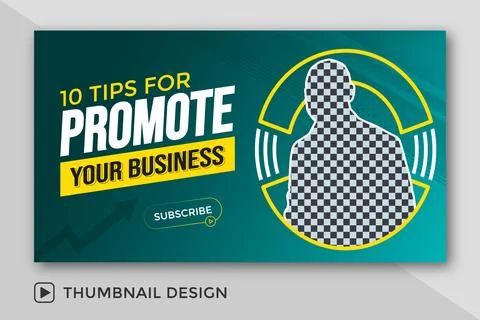 Attractive live stream and YouTube video thumbnail template design for business  Stock Illustration