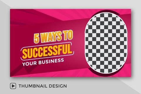 Attractive live stream and YouTube video thumbnail template design for business  Stock Illustration